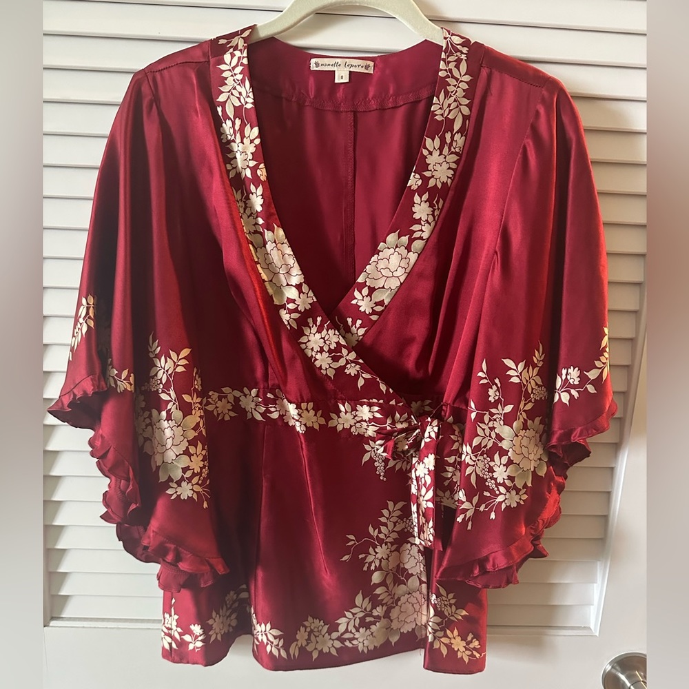 Nanette Lepore red silk kimono